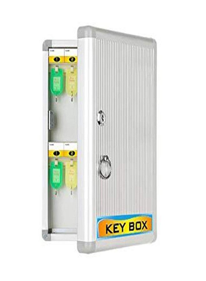 SIBY Aluminum 32 Key Hanger for Home Office | Wall Mounted Water Resistant Key Organizer with Key Lock for Multiple Residences | Keychain Holder Stand (1Pc, Silver) - Image 1